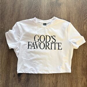 White Graphic Crop Top